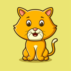 Cute cartoon cat. Vector illustration