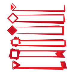 Set of white and red paper labels