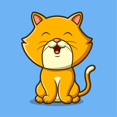 Cute cat cartoon. Vector illustration