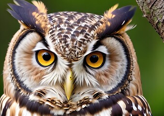 Great horned owl. Generative AI
