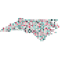 North carolina Silhouette Pixelated pattern map illustration