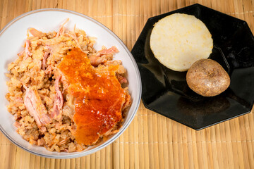 Typical lechona from Tolima with rice