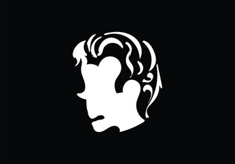 silhouette image face young man