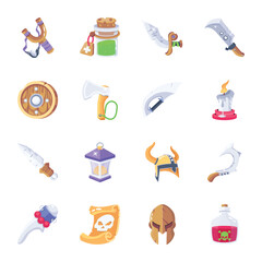 Pack of 16 2D Viking Icons 

