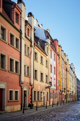 Colorful houses on Rynok Square in Wroclaw. Landscape of Wroclaw.