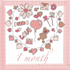 retro valentine's day,teddy bear,garland of hearts,chamomile,flower,letter,candy,love,peak,chirva,tenderness,glamour,cupid,birthday,gift