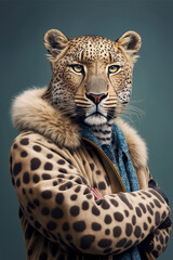 portrait of a human leopard