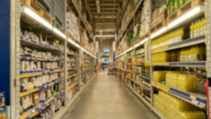 Supermarket background. Supermarket blurred backdrop or background