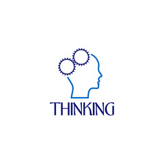 Man thinking icon. Thinking head icon isolated on white background