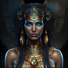Beautiful Egyptian goddess Isis, Generative AI - obrazy, fototapety, plakaty