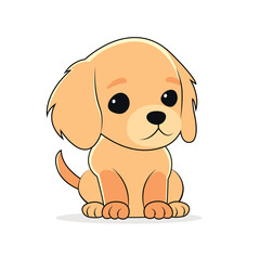 Cute little puppy. Flat vector illustration.