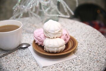 cup of coffee and marshmallow