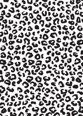 black and white seamless pattern. vector illustration. leopard spots background. black and white pattern. drops. animal print