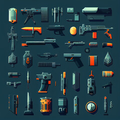 weapons icons created witch Generative AI technology