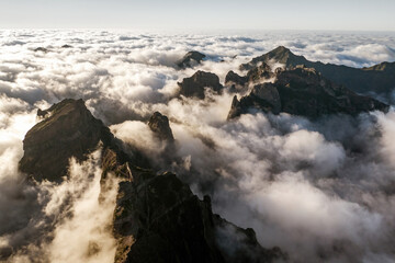 Mountain peaks above the clouds.