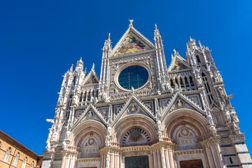 Exterior of the amazing Siena Cathedral, Tuscany,  Italy