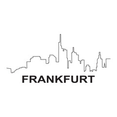 Frankfurt skyline and landmarks silhouette black vector icon