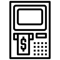 atm line icon,linear,outline,graphic,illustration