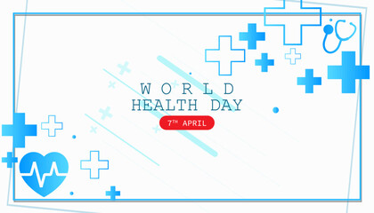 World health day background with stethoscope flat design