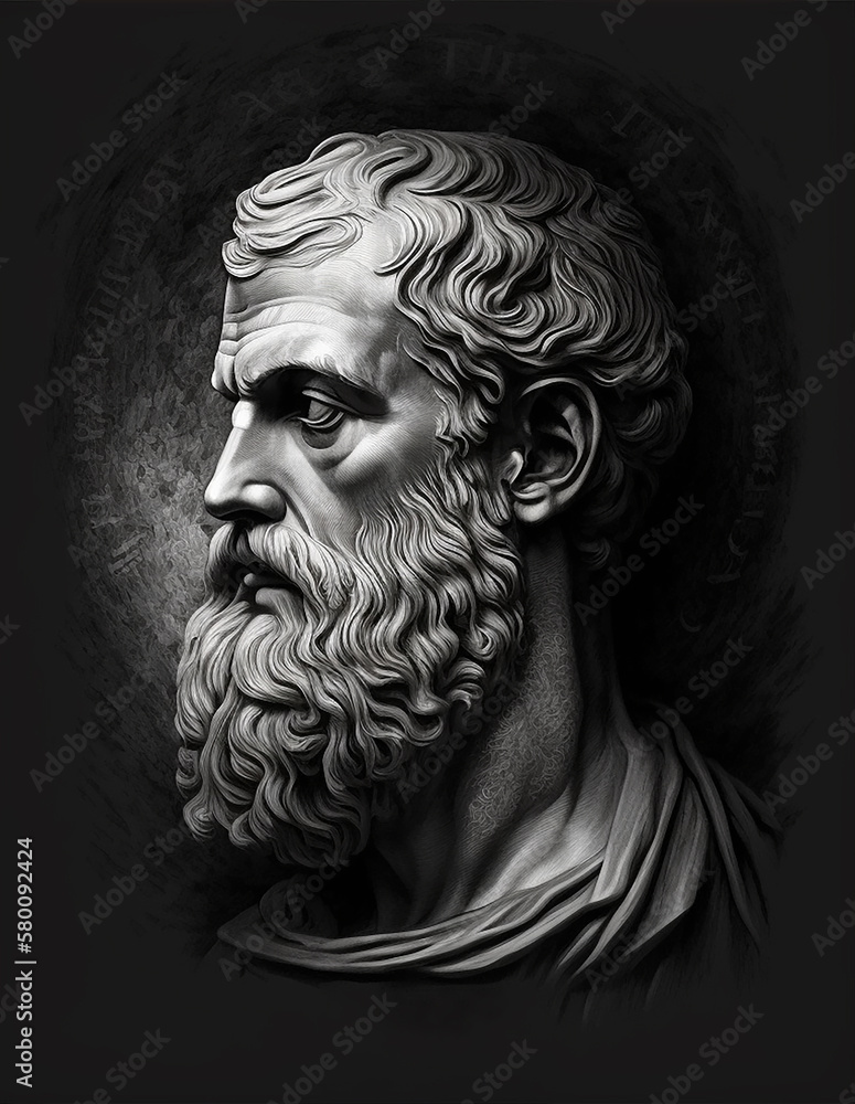 Canvas Prints Ancient Greek philosopher Plato. Created with Generative AI technology.