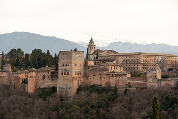 Fototapeta na wymiar The Alhambra view from Albaicin in Granda, Andalusia
