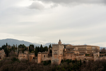 Fototapeta na wymiar The Alhambra view from Albaicin in Granda, Andalusia