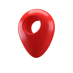 3D icon Realistic Style red glossy Location map pin gps pointer markers illustration for destination. Geo tag isolated on white background with clipping path