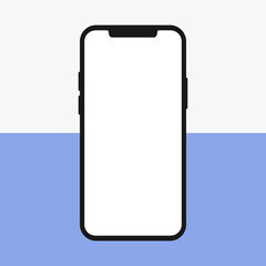 Black Notch Smartphone White Display Mockup Modern Device Vector Illustration