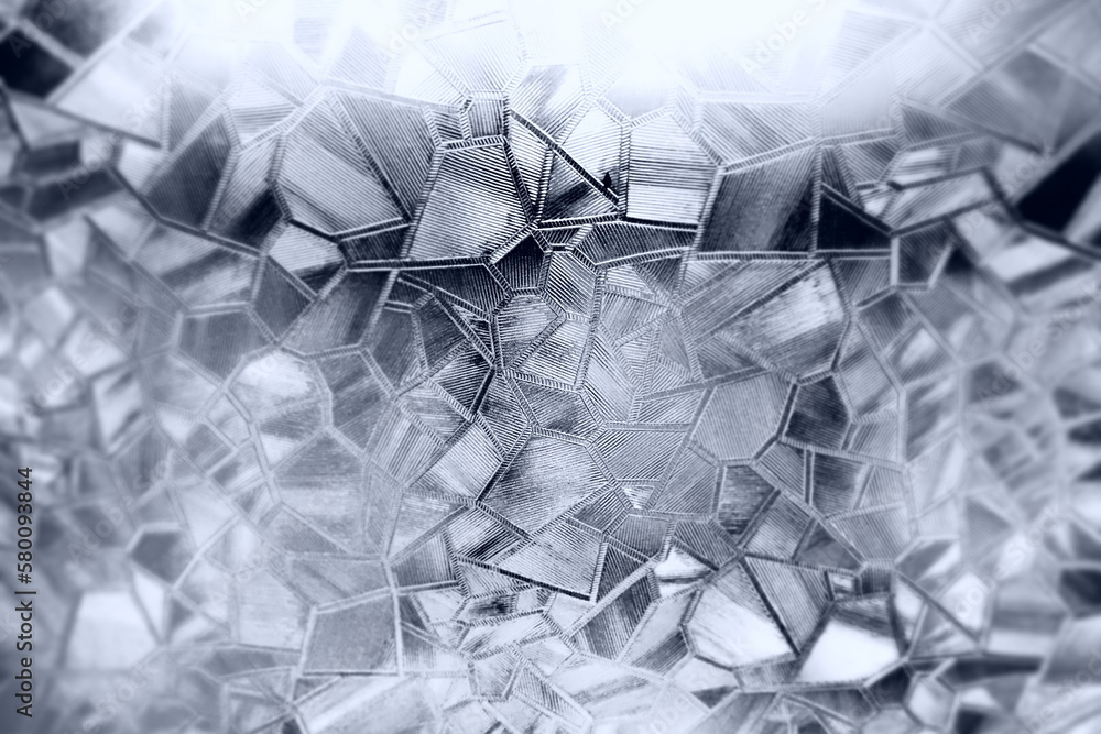 Poster embossed glass background. corrugated glass monochrome. refraction of light in a bumpy transparent s