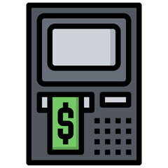 atm line icon,linear,outline,graphic,illustration