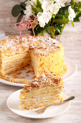 A mille-feuille or Napoleon cake, layered pastry