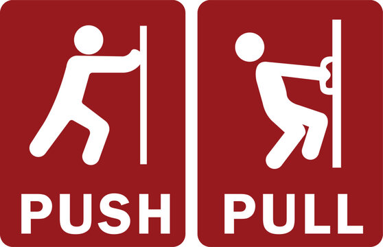push pull door sign board design