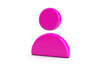 3D illustration of people icon, person icon or user icon