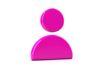 3D illustration of people icon, person icon or user icon