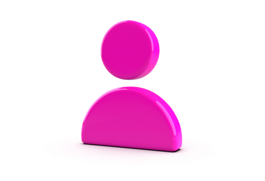 3D illustration of people icon, person icon or user icon
