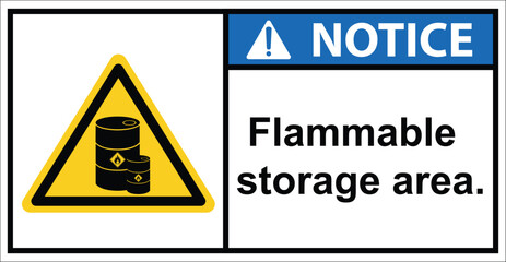 flammable storage tanks, flammable storage areas,sign notice