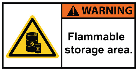 flammable storage tanks, flammable storage areas,sign warning