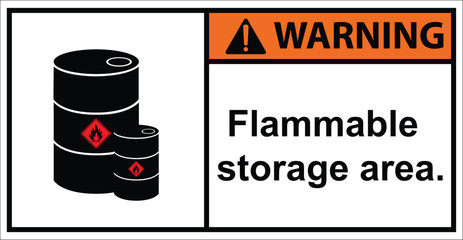 flammable storage tanks, flammable storage areas,sign warning