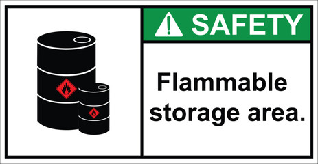 flammable storage tanks, flammable storage areas,sign safety.