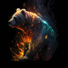 Fototapeten Bear On Fire. Generative AI © premiumdesign