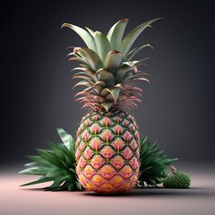 Yellow and orange pineapple fruit generative AI