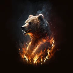 Fototapeten Bear On Fire. Generative AI © premiumdesign