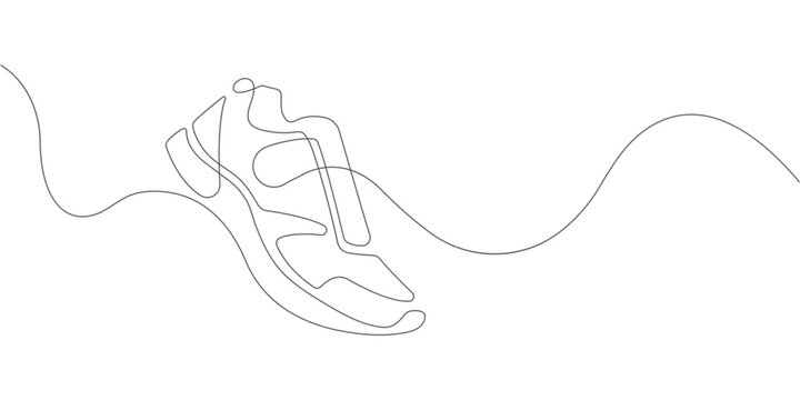 Sports shoes in a line style. Sneakers Vector . Sketch sneakers for your creativity.Shoe advertising .