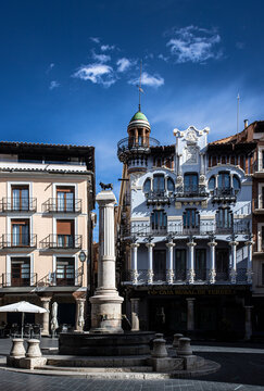 Aragon Teruel El Torico statue Plaza Carlos Casel, Spain