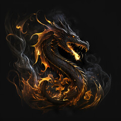 Dragon On Fire. Generative AI