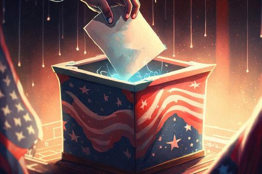 Concept for election campaign, voting theme and president elections in america