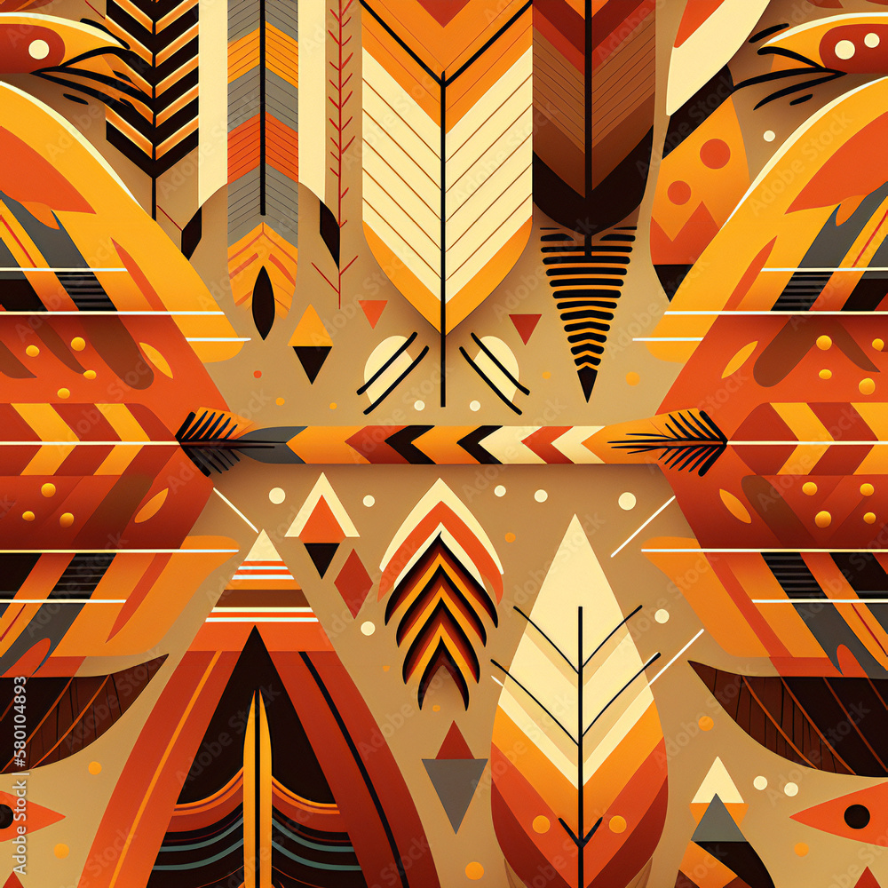 Poster traditional background with boho pattern