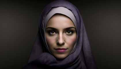Naklejka premium portrait of beautiful woman with burqa in Ramadan