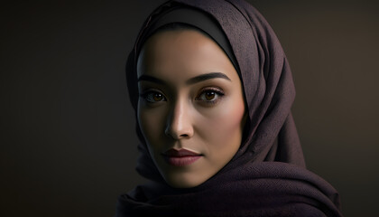 Naklejka premium portrait of beautiful woman with burqa in Ramadan