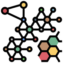 Molecular line icon,linear,outline,graphic,illustration